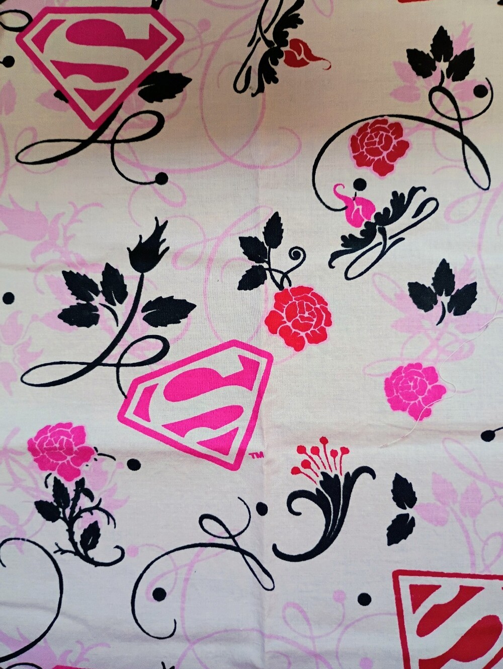 Two pieces of Super Girl Fabric